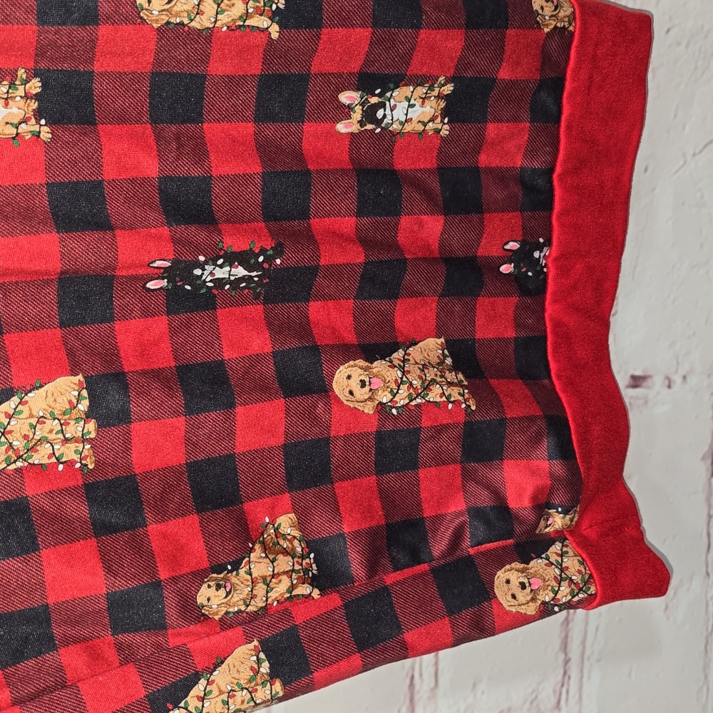Simply Southern Lounge PJ Pants Dogs Tangled Christmas Lights Plaid Women XL - Picture 7 of 16